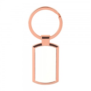 Llavero Metálico Rosa Dorado Sublimable