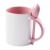 Taza Recta 11 oz con cuchara ( ROSADA )