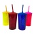 Vaso Plástico Twist 550 ml Translúcido Color c/ Tapa y Sorbito 