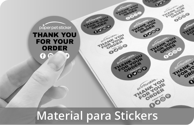 Papel Pet y vinilo para stickers