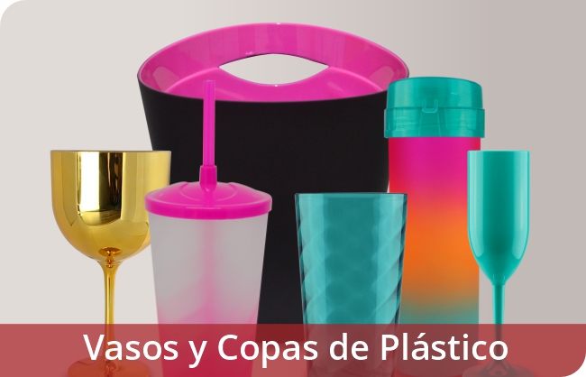 vasos y copas de plástico personalizables para fiestas y eventos